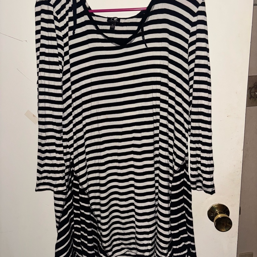 Black and White Striped Cozy Shirt